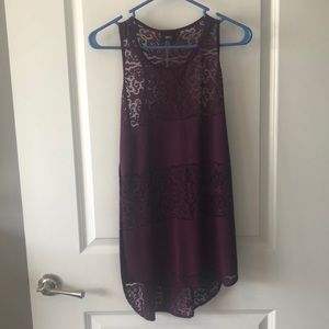 Mossimo Maroon Tunic burnout tank top
